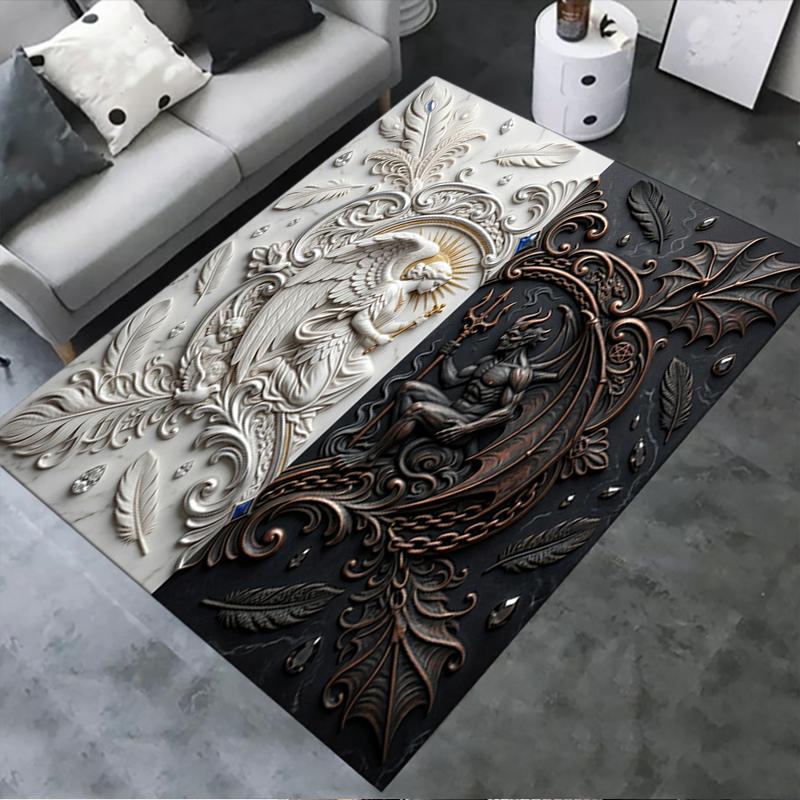 

2025 New Gorgeous B&W Carpet Rug for Living Room Bedroom Home Sofa Decoration,Kids play Non-slip Floor Mat39 40x60cm( 15x23in )