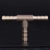 T Connector Fuel Brass Fuel Hose Joiner 3 Way Hose Joiner for Compressed Air Gas Pipe Fitting (6mm)