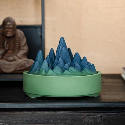 Ceramiczny kadzielnica z pokrywką i uchwytem na kadzidło spiralne do użytku domowego