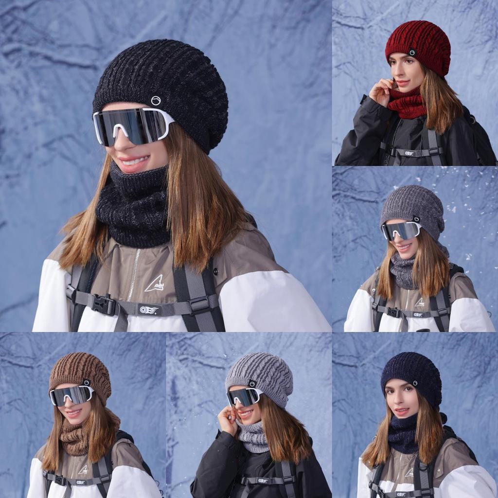Knit Hat And Scarf Set For Women With Fleece Lining Winter Warmth And Protection
