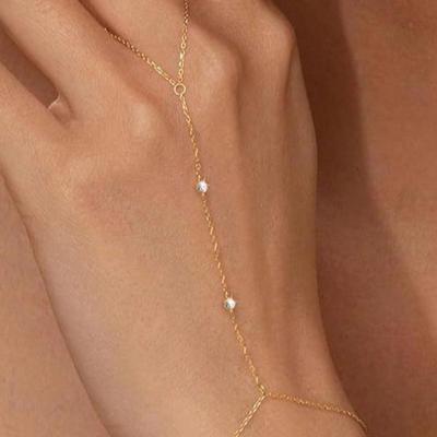 Set Anello Personalizzato con Zirconi e Bracciale Schiava: Gioielli Fatti a Mano Regalo per Donne