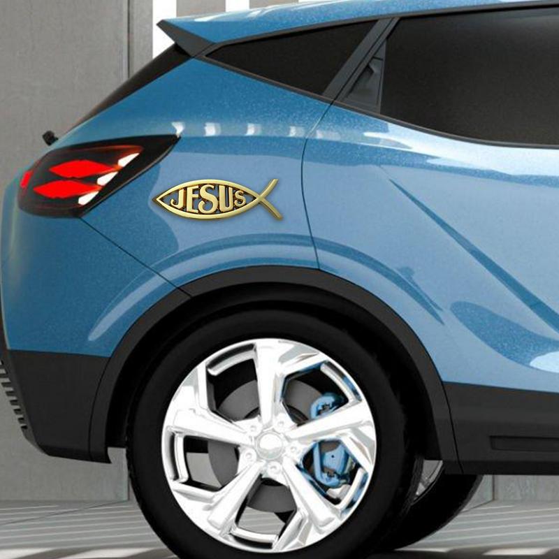 Christian Fish Sticker Car Emblem Sticker Jesus Fish Emblem Car Window Decal Acrylic Christian Bumper Stickers Religious