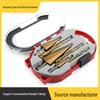 6-Piece Pagoda Drill Bit Set for Woodworking - Steel Saw Tooth Hand Drill and Step Drill Bits