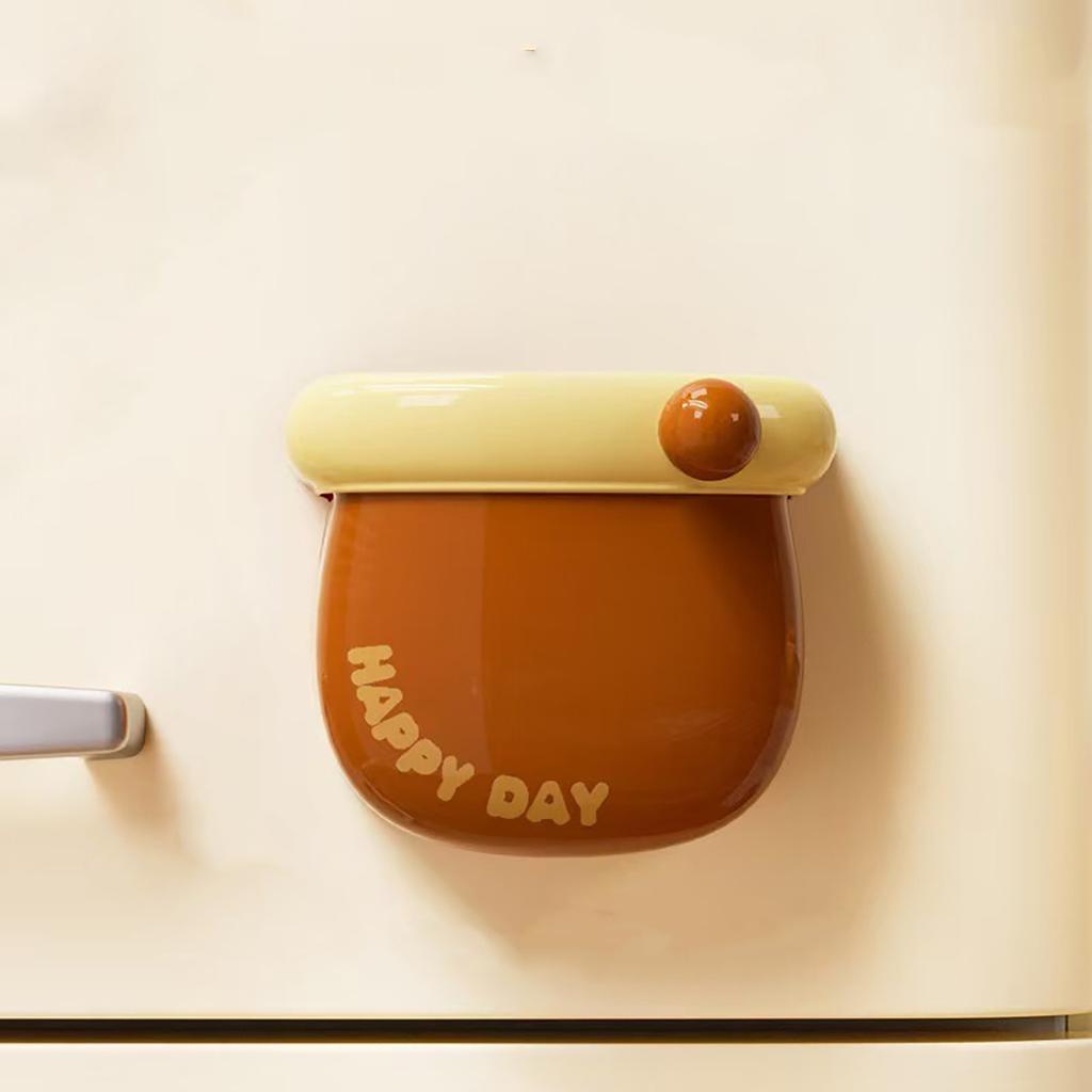 Refrigerator Magnetic Storage Box Punch-free Wall Mounted Dopamine Fridge Sundries Container Desktop Pen Holder