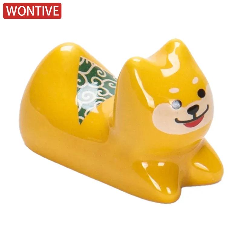 Cute Cartoon Dog Cat Ceramic Chopsticks Holder Chopstick Holder Stand Practical Fashion Chinese Kitchen Tableware Utensil