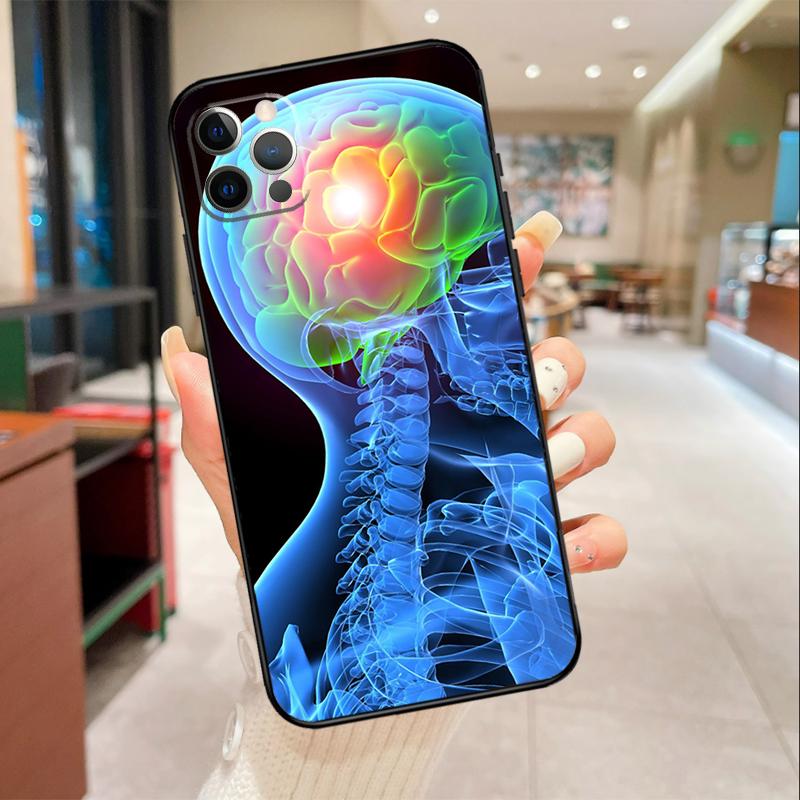 Medical Human Organs Brain Phone Case For iPhone 16 15 14 11 12 13 17 Pro Max mini 15 Plus 16e 17 Air Protective Cover
