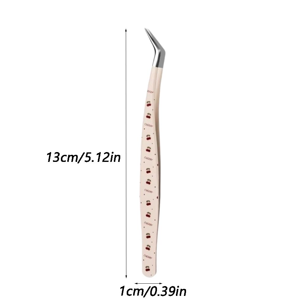 Stainless Steel Curved Stickers Tweezers High Precision Cartoon False Eyelash Tweezers Anti-static Lashes Extension Tweezer