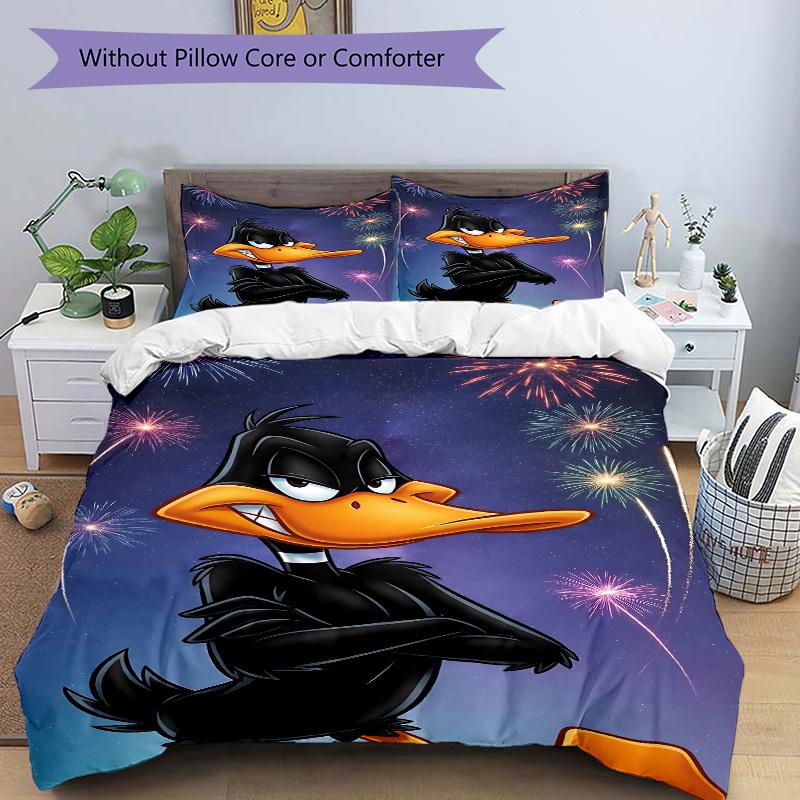 3pcs Daffy Duck Cover Set,Soft Comfortable Duvet Cover,Guest Room (1*Duvet Cover + 2*Pillowcases, Without Core) yy251024152