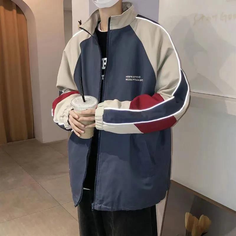 Spring and Autumn Varsity Jacket Men High Street Patchwork Letter Print Windbreaker Coats Women Spring Summer Thin College Jackets