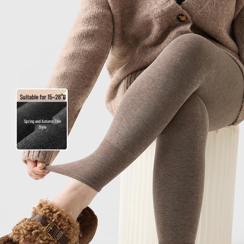 Plus Size Seamless Autumn/Winter Velvet Lined Tights for Women - Warm, Slimming Cotton Wool Base Layer Pants