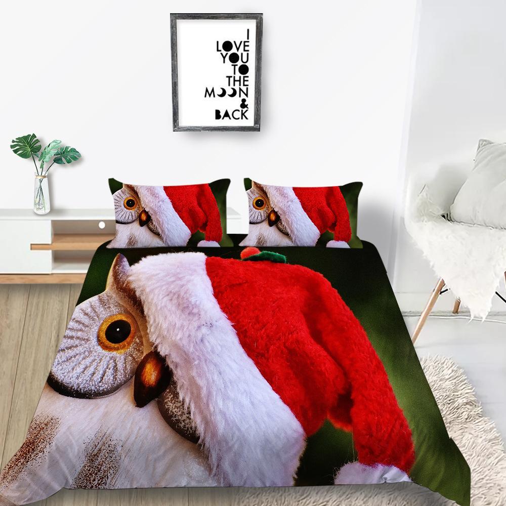 Christmas Gift Quilt Cover Pillowcase Two Or Three-Piece Set Digital Printing Polyester Cartoon Series