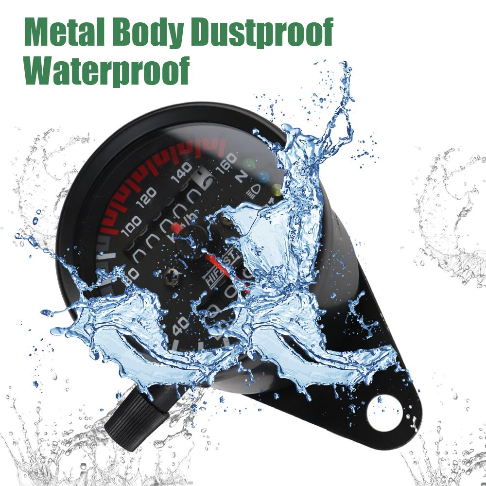 Univerzální s LED signálním světlem Podsvícený indikátor pro Cafe Racer Motocykl Motocykl Tachometr 12V Počítadlo kilometrů Měřič