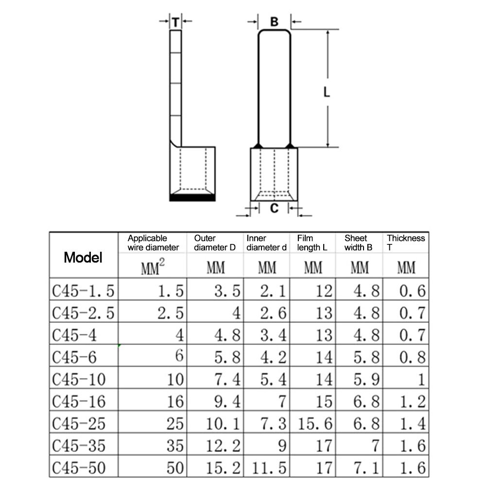 Copper Tin Plated C45 Contact Pin Pin-Shaped DZ47 Circuit Breaker Plug  Electrical