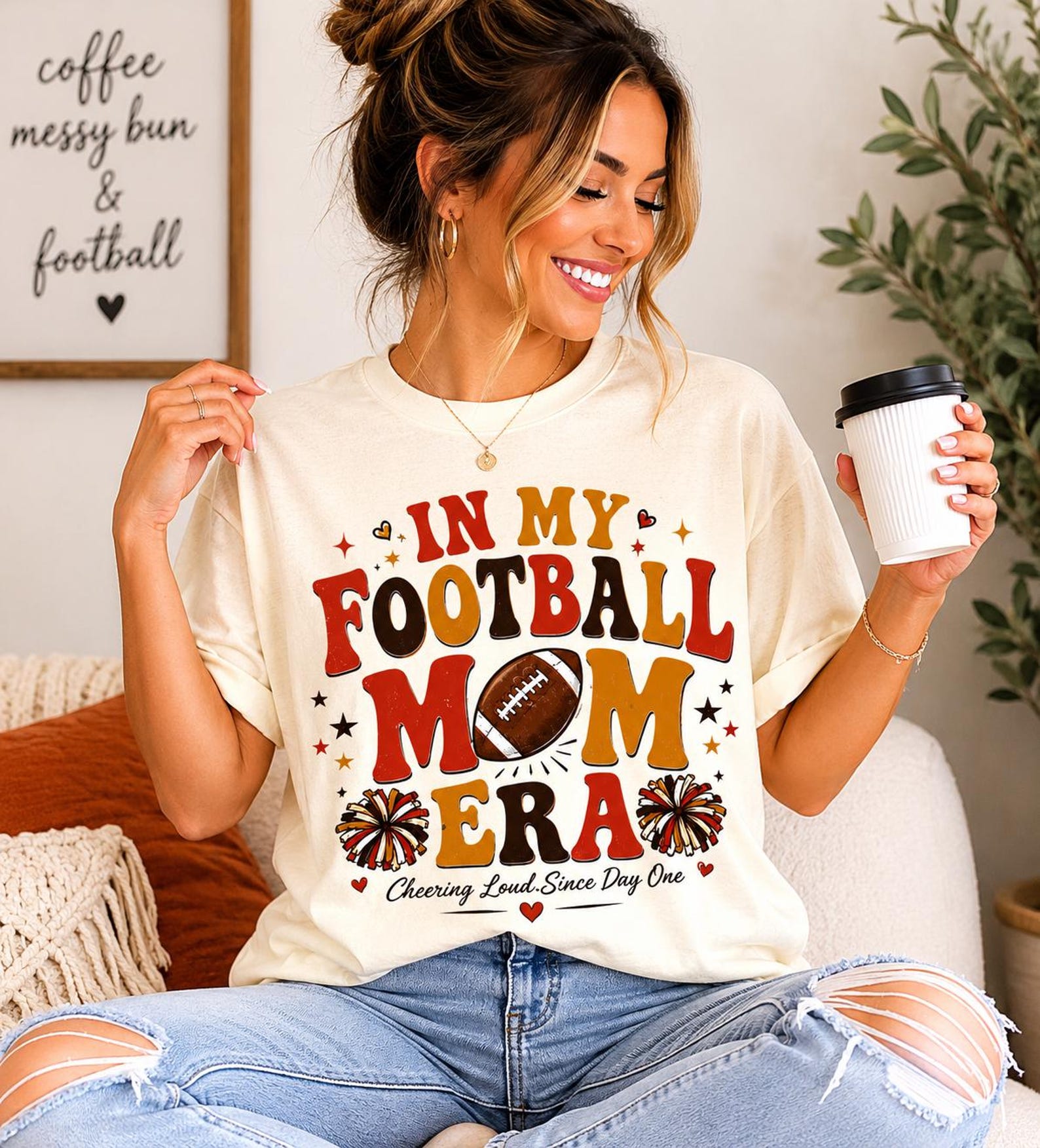 Football Mom Era Shirt, Game Day Sports Mom Tee 2XL