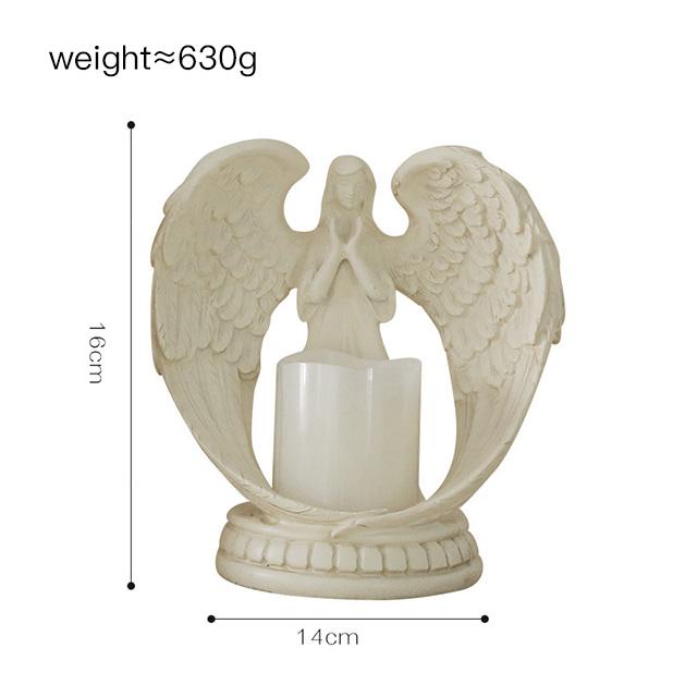Nordic Style Cross-border Explosive Resin Angel Electronic Candle Stand Living Room Bedroom TV Cabinet Christ Church Decorations