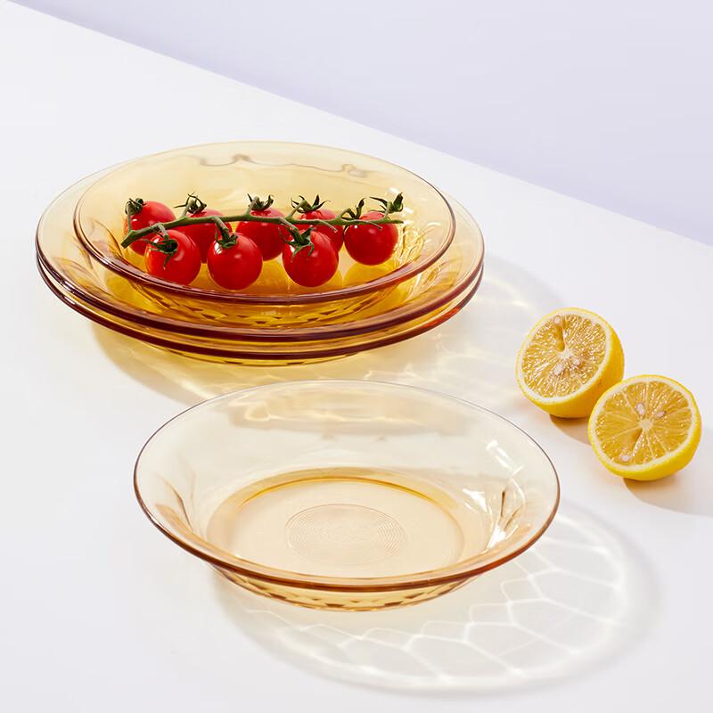 

LOCK&LOCK Crystal Amber 4-Piece Glass Dinnerware Set