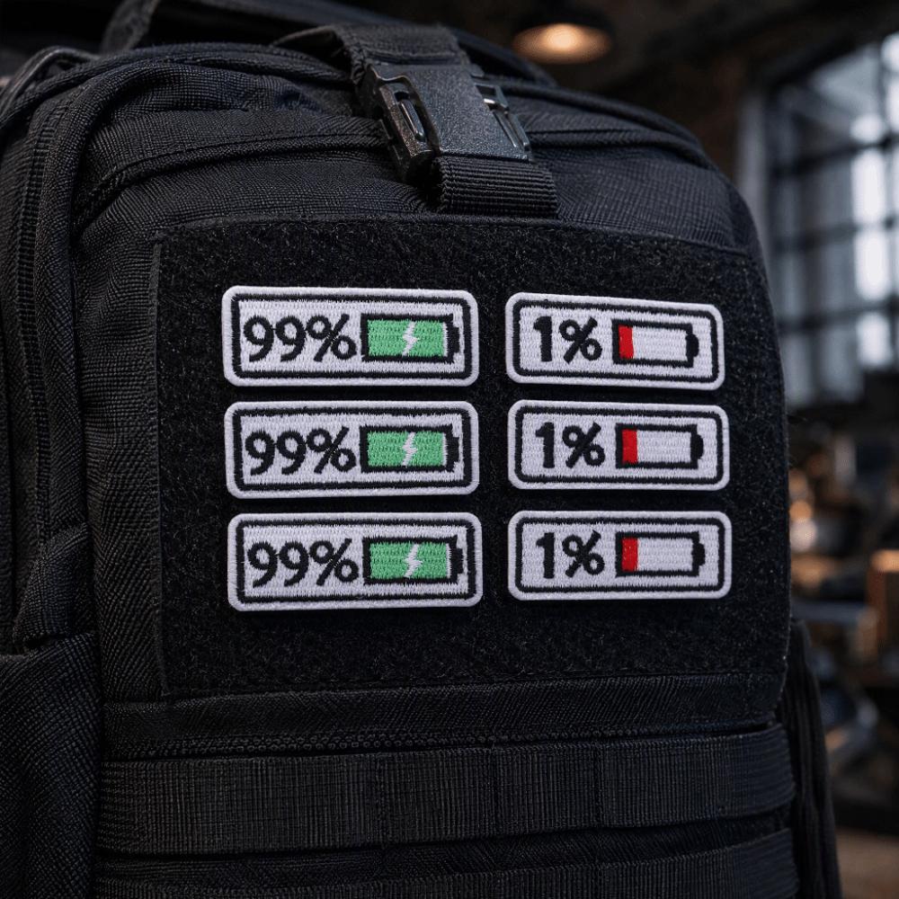 6Pcs Polyester Iron On Patches Battery Level Indicator Sew On Patches Embroidered Patches For Jeans