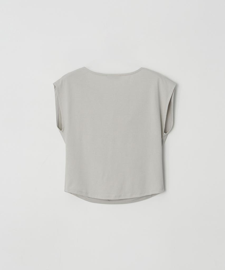 Meojiaenminggeul Ella Stretch Drape Top Blouse (Greige)