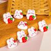 DW92 10pcs Cute Cartoon Sweet Strawberry Rabbit Resin Charms Earring Keychain Pendant Making Diy Cartoon Charms Jewelry Findings
