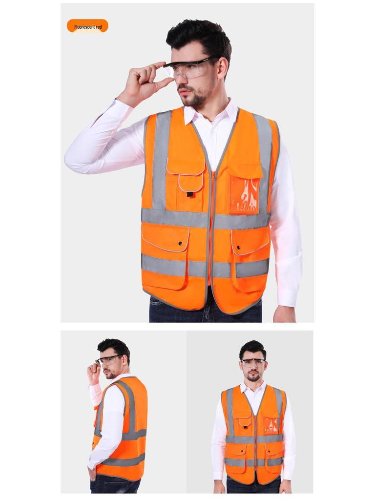 Xinghua Multi-Pocket Reflective Safety Vest with Logo Printing