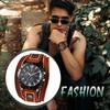 JewelryW Herren Rock Punk Armbanduhr Lederarmband Analog Wasserdicht Breites Armband Stilvolle Quarz Uhr Herrenmode Geschenk