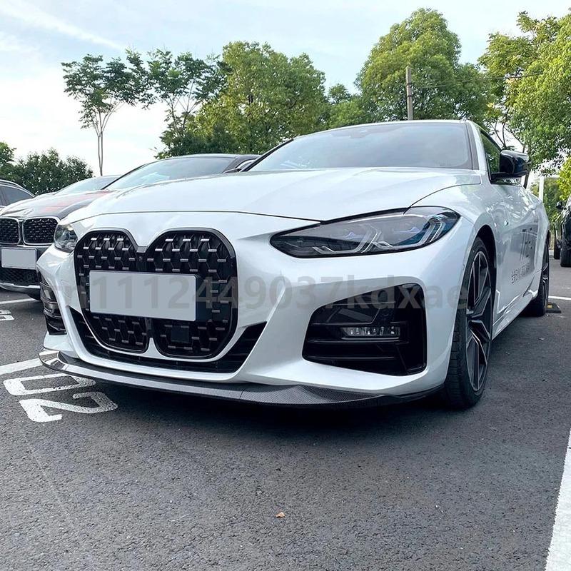 For 2020+ BMW 4 Series 425i 430i G22 G23 MP Front Bumper Spoiler Lip Carbon Fiber Look/Gloss Black Lower Air Dam Protector