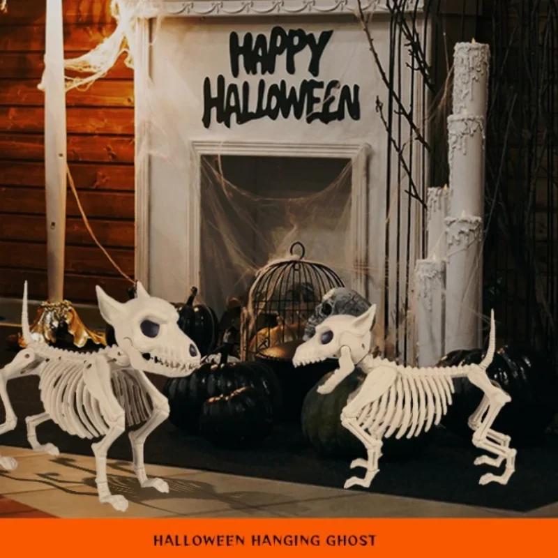 1 ks Halloween kreativní domácí ozdoba zvířecí kostlivec dekorace malý vlk kostlivec vnitřní venkovní zahradní dekorace