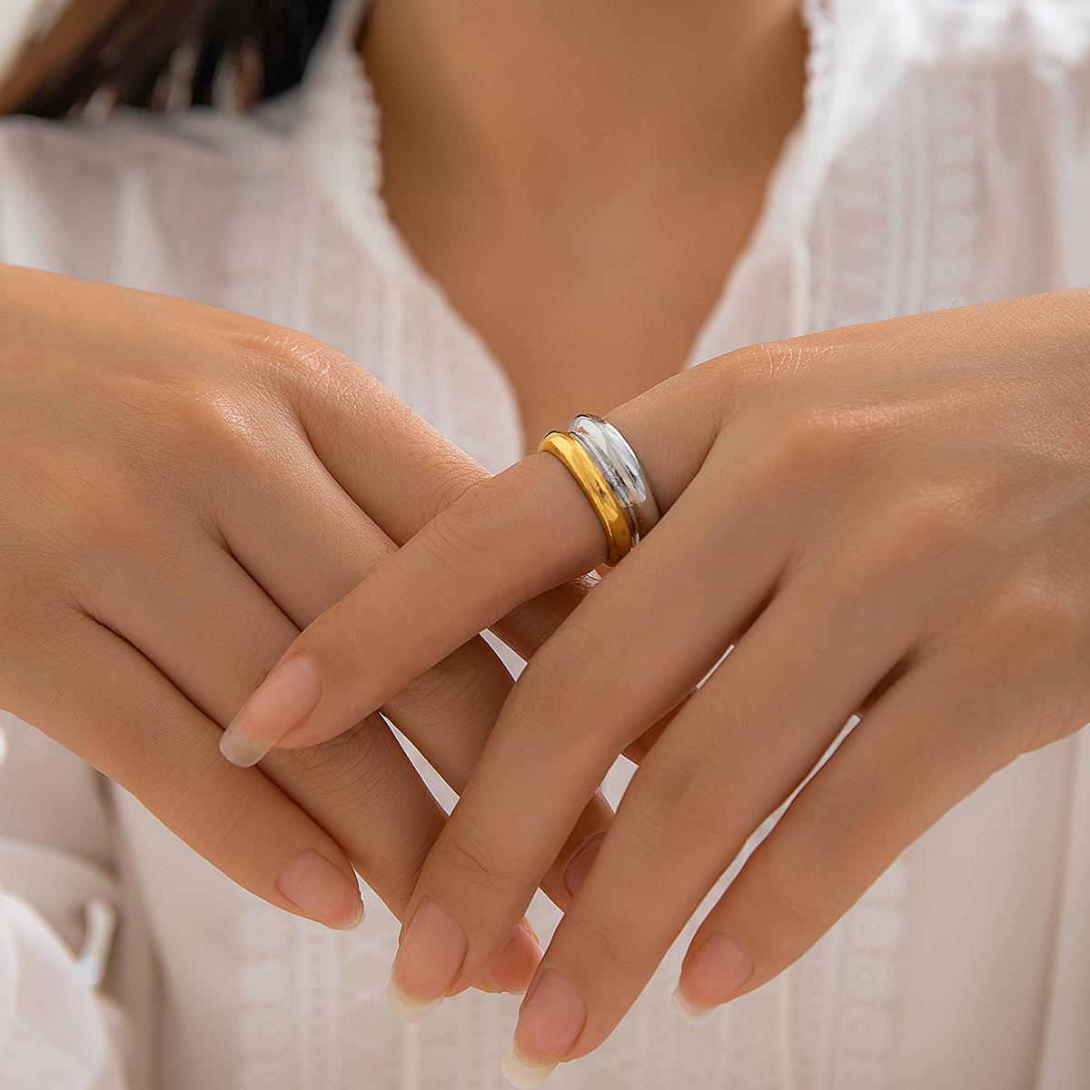 

Ювелирные изделия, персонализированное геометрическое металлическое гофрированное кольцо, ретро нерегулярное преувеличенное трехмерное кольцо