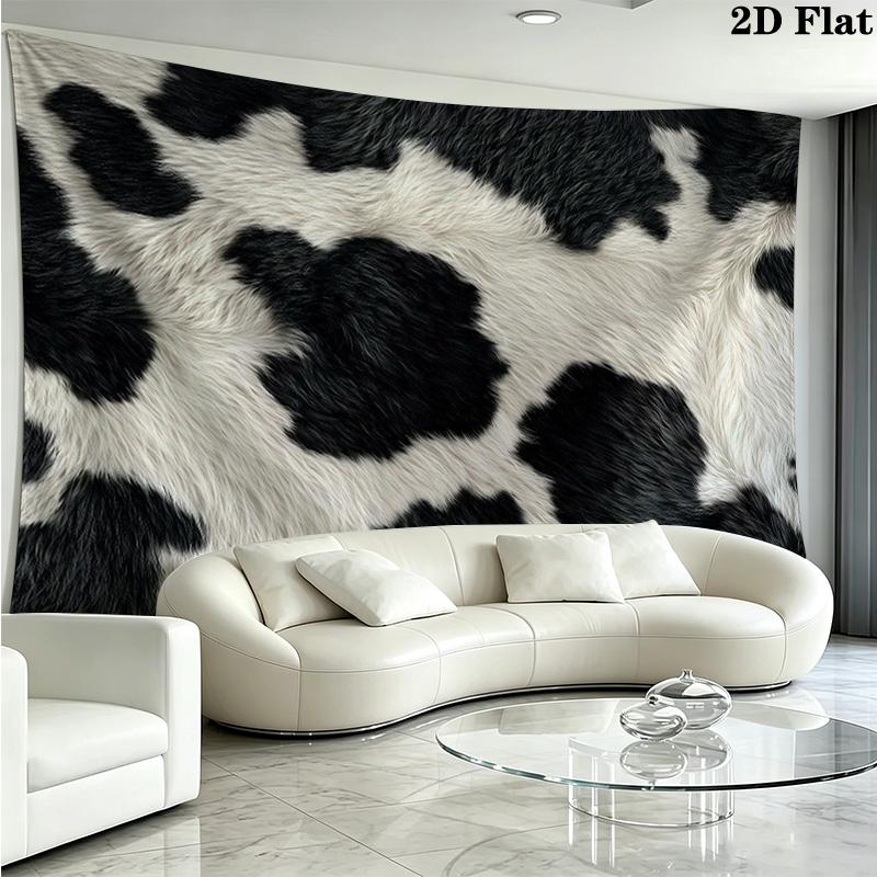 Cow Leopard Pattern Wall Tapestry Aesthetic Wall Hanging Printed Fabric Blanket Decorative Tapestries for Bedroom Living Room Home Decor