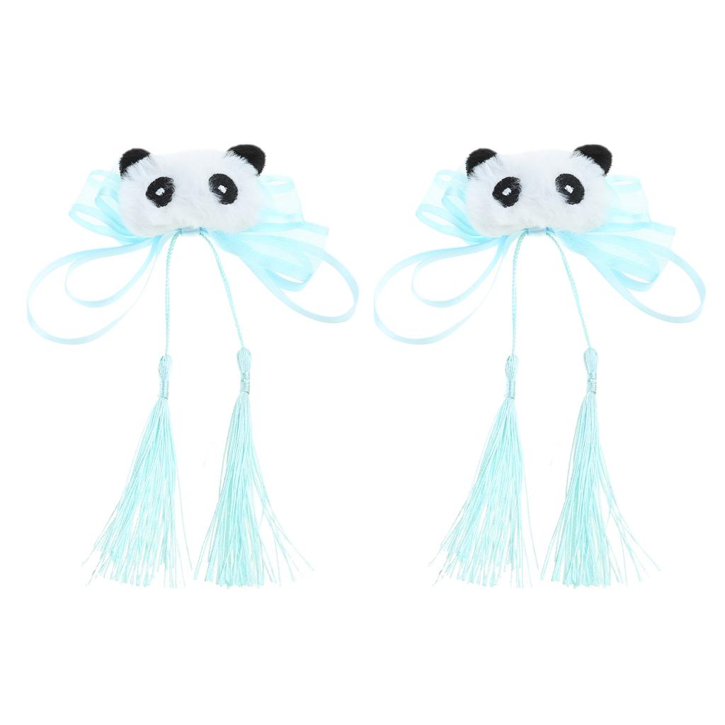 Y2K Panda Hair Clip for Girl LolitaStyle Bowknot Tassels Hairpin Hanfu Costume Barrettes Anime Subculture Hair Accessory