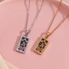18K Gold-Plated Stainless Steel Tarot Card Necklace - European & American Retro Style