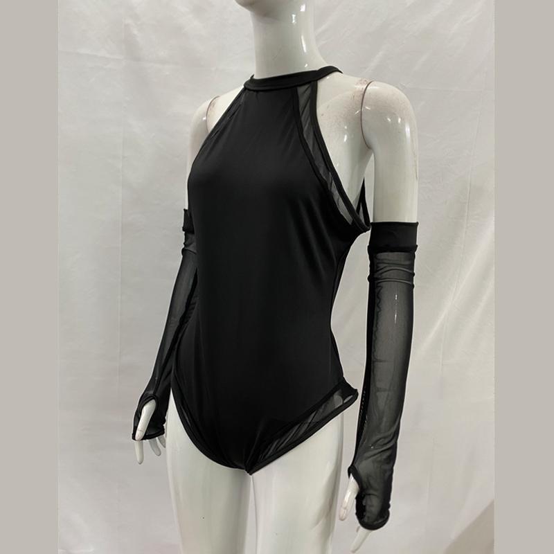 European and American Spring and Summer Layered Hanging Neck Sleeveless Sexy Beach Style Jumpsuit