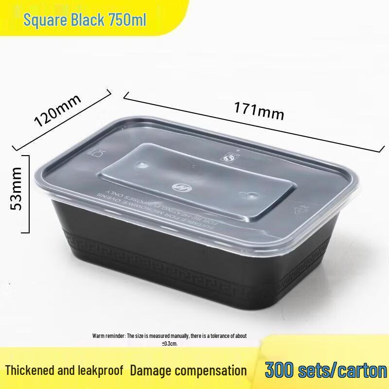 JINGRX Disposable Rectangular Takeaway Meal Containers