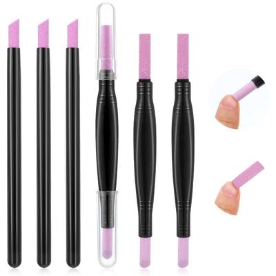 Dual-Ended Quartz Scrub Stick Round Nail Care Pen Portable Nail Pusher Pen Nail Care Tool