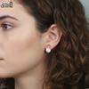 Effie Queen Edelstahl 18 Karat Gold Runde Perlenstecker Einfacher Schmuck für Frauen Hochzeitsfeier Bankett Feines Geschenk STPE03