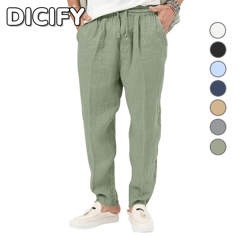 DICIFY Pantaloni și Pantaloni Scurți Casual pentru Bărbați, Culoare Uni, cu Imprimeu