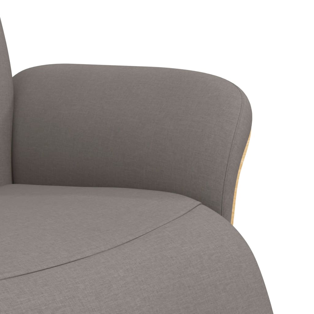 Recliner with Footrest Taupe Fabric