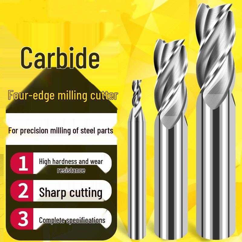 615 Aluminum Alloy CNC Tool: High-Speed Steel 4-Flute Extended End Mill with 3-Flute Milling Cutter