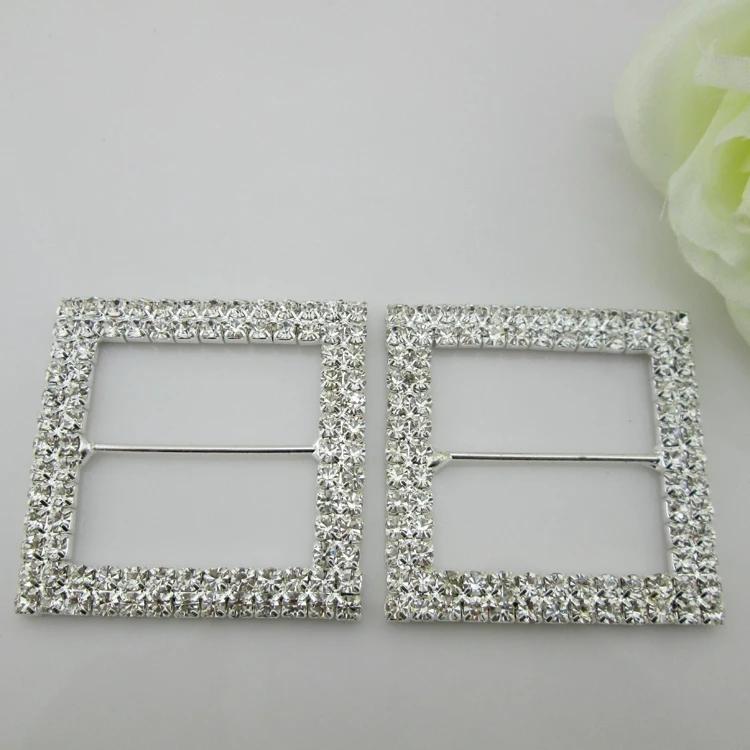 1pcs Large Square Rhinestone Buckle Silver for Scarf Shirt Garment Accessory