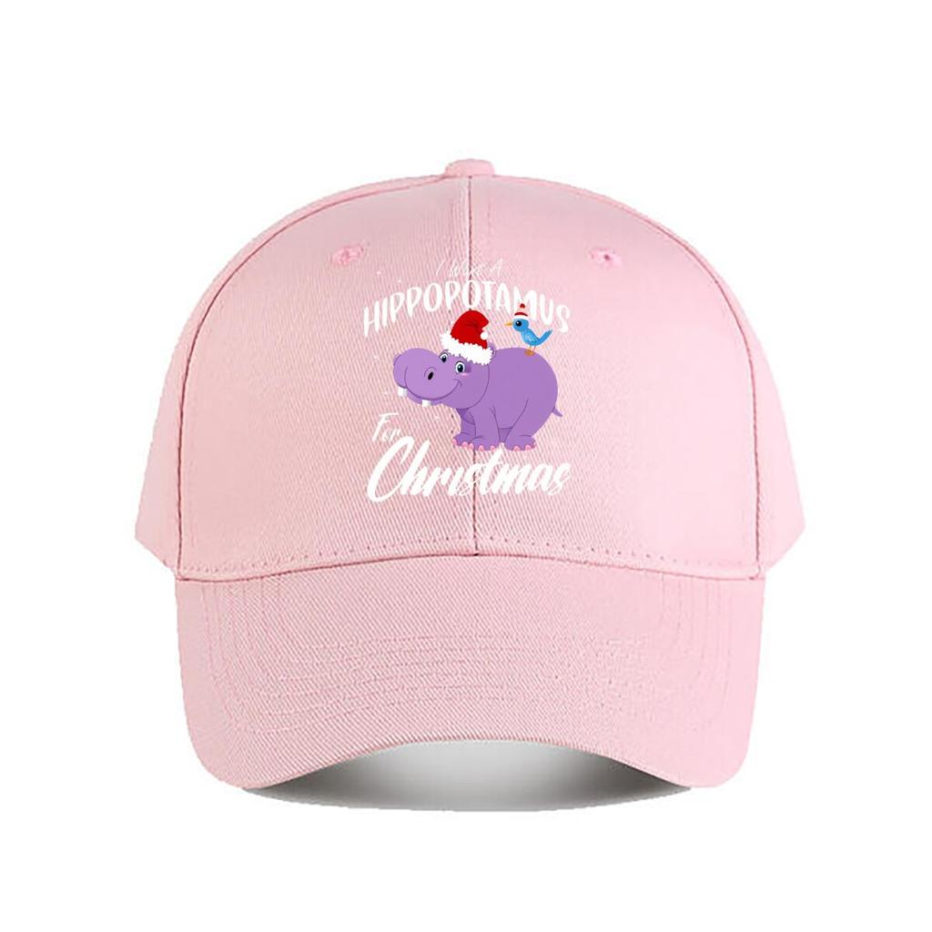 Christmas Hippopotamus Santa Hat Blue Bird Baseball Cap Fashion Unisex Sunhat Womens Outdoor Sports