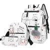 Asge Women's Fashion School Bag Kawaii Printing Backpack Girls Casual Waterproof Backpack School Teenager Daypack