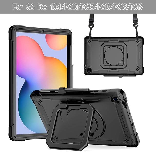 

Детский чехол с ручкой для Samsung Galaxy Tab S6 Lite 10,4 2022 2020, чехол для планшета S6 Lite SM-P610 P615 P613 P619, чехол + держатель для ручки + ремешок S6 Lite P610 P615