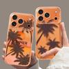 Summer Coconut Tree Phone Case for iPhone 17, Compatible with 12-16 Pro Max, Apple 15, 14, 13, Couple Set
