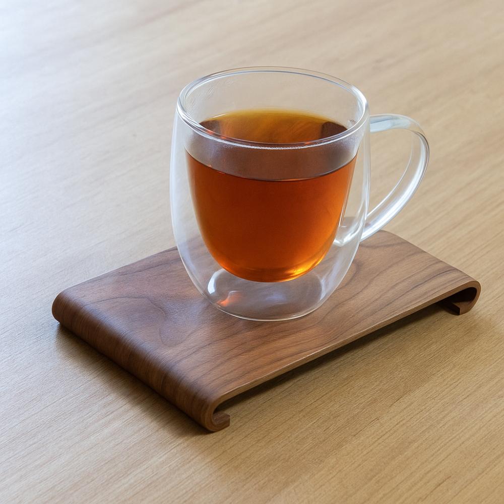 Rectangular Heat-resistant Tray Vintage Desktop Display Rack Simple Walnut Tea Tray  Home Decor
