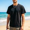 Men Crew Neck T-shirt Set-in Shoulder Solid Color Tee Breathable Loose Fit Casual Stylish Tee Shirt for Daily Life Street Office