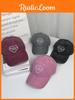 Cotton Baseball Cap For Couples With Heart Embroidery Sunshade Casual Summer Accessory