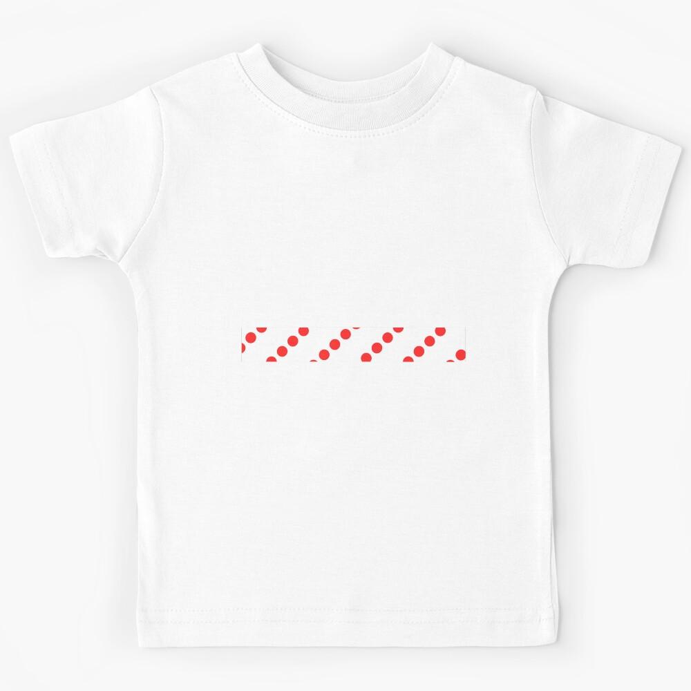 Red dotted horizontal warning tape. A long horizontal stripe in dot pattern Kids T-Shirt 140