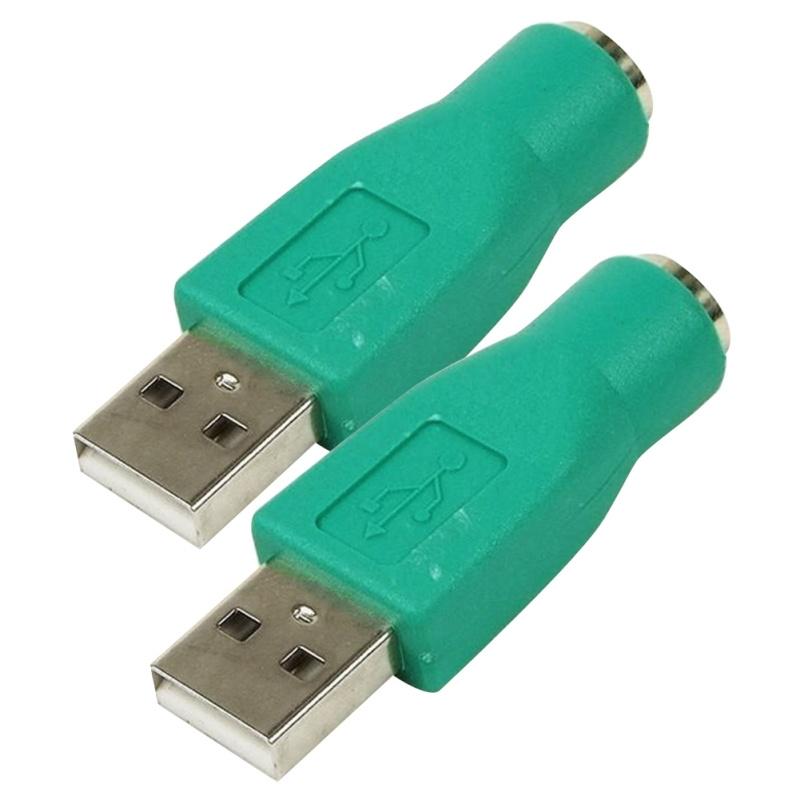 2pcs USB A Male To PS / 2 Female Adapter Converter For Keyboard Mouse