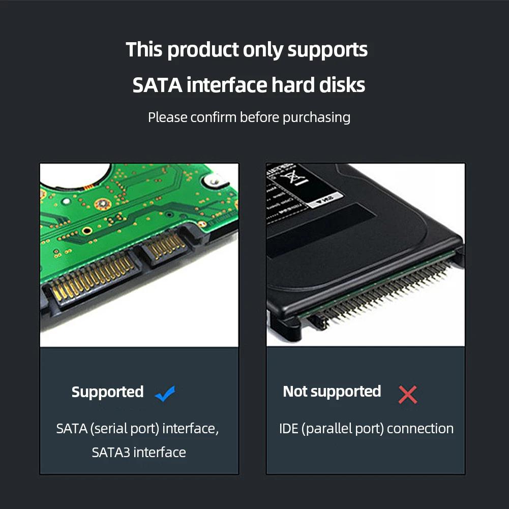 USB Type C HDD SSD Enclosure Portable Transparent External Hard Drive Disk Case 2.5 Inch SATA Box for MacBook PC Computer