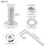 Smgda 20-Pack M6 X 15mm Flat Head Socket Cap Screws, Flat Head Bolts with Nuts, Washers, and Allen Wrench, 304 Stainless Steel Bright Finish Hex Socke